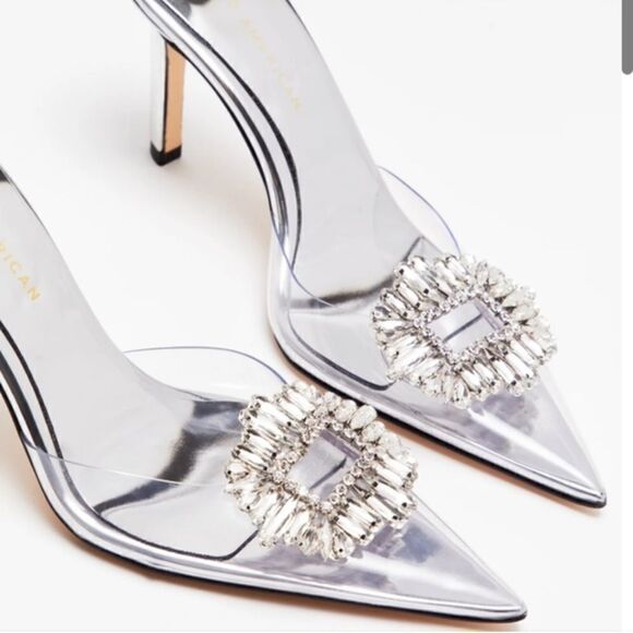NIB CINDER-F*CKING-RELLA PUMP Clear Embellished Pumps Size 9.5 - Picture 1 of 16